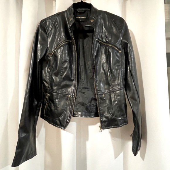 Poetry Jackets & Blazers - Poetry Clothing Black Vegan Leather Moto Jacket – Women’s Size Small